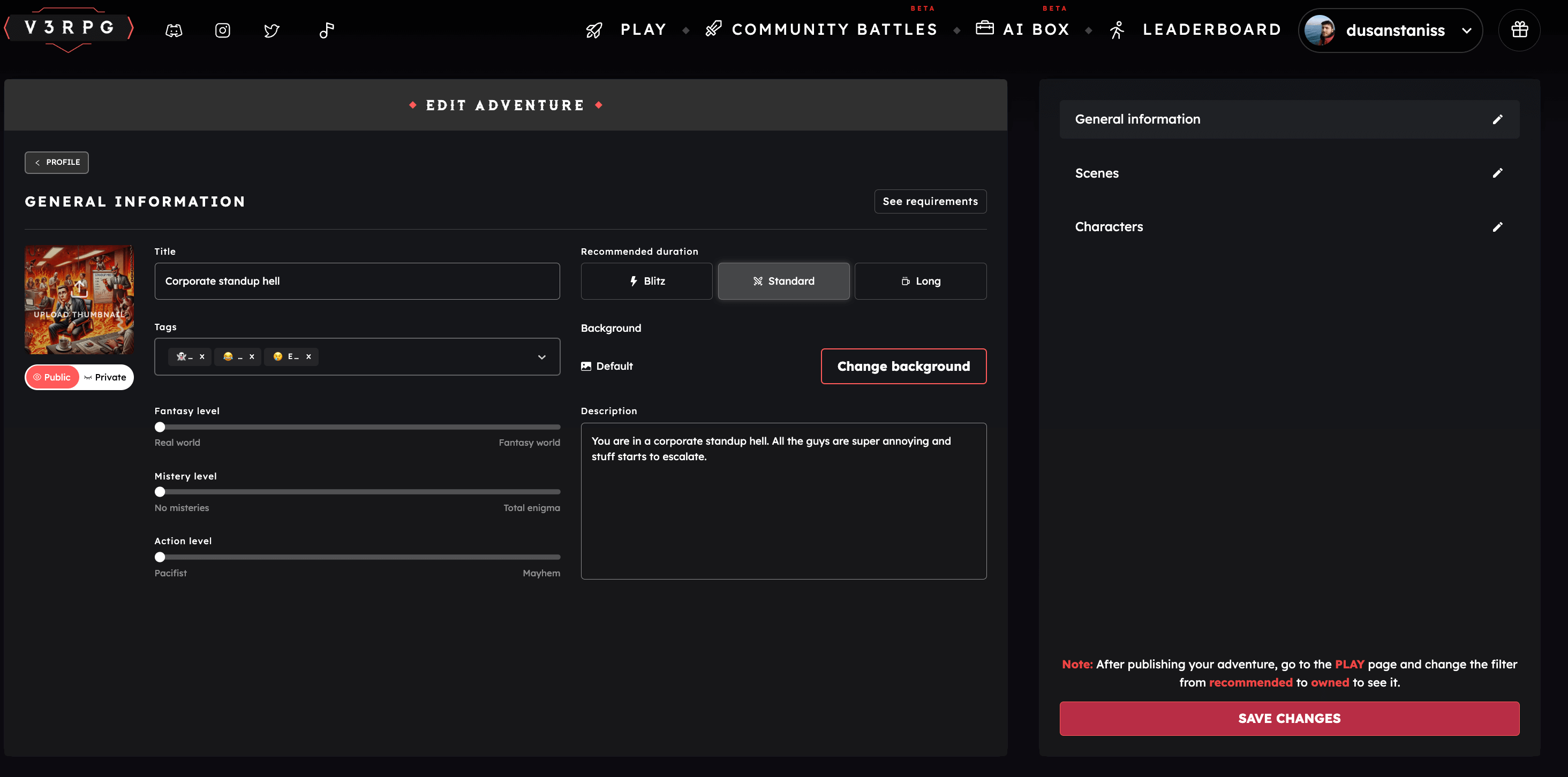 Interactive Story Interface
